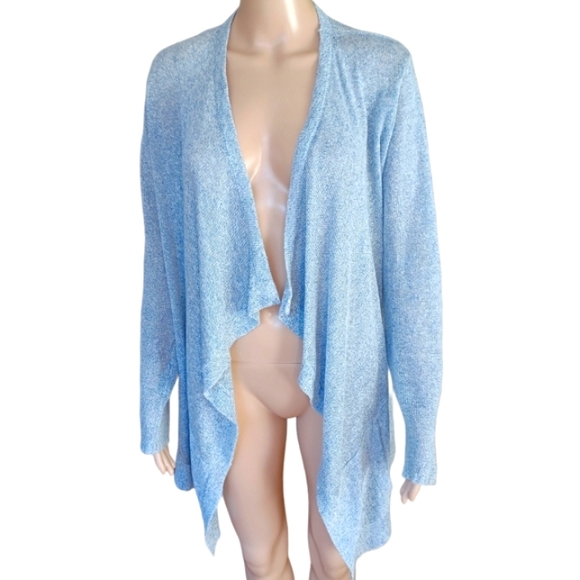 White + Warren Womens Lavender Purple Cardigan Assymetric With Pockets Medium - Picture 5 of 9